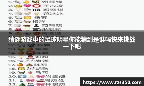 猜谜游戏中的足球明星你能猜到是谁吗快来挑战一下吧